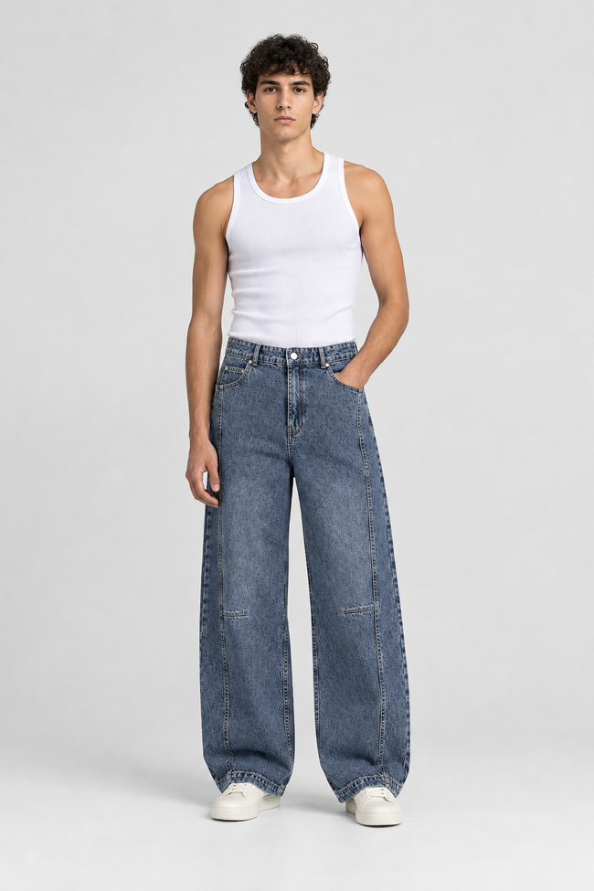 Zaura Vintage wash baggy jeans ( unisex ) Hover Image