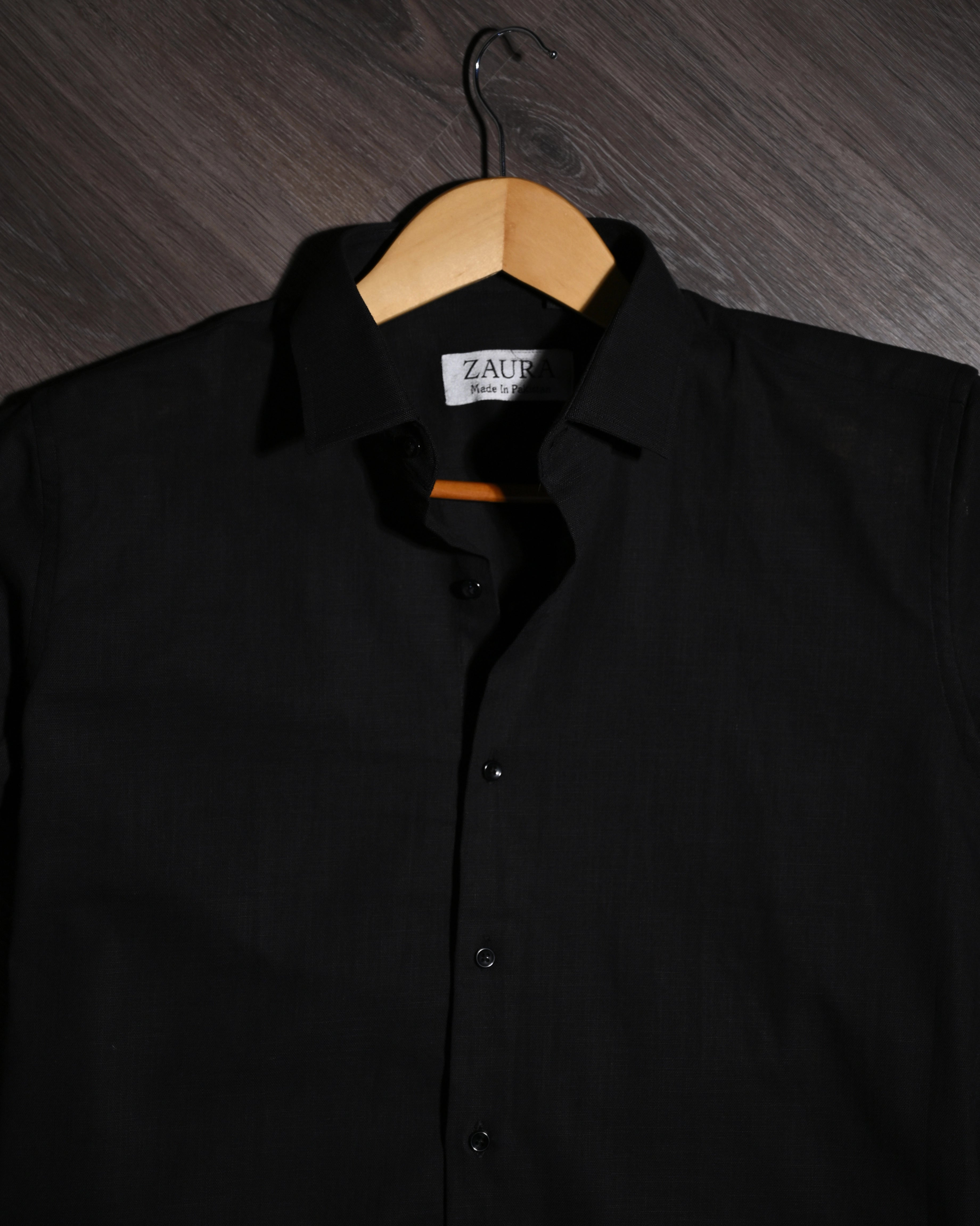 LINEN SHIRT BLACK