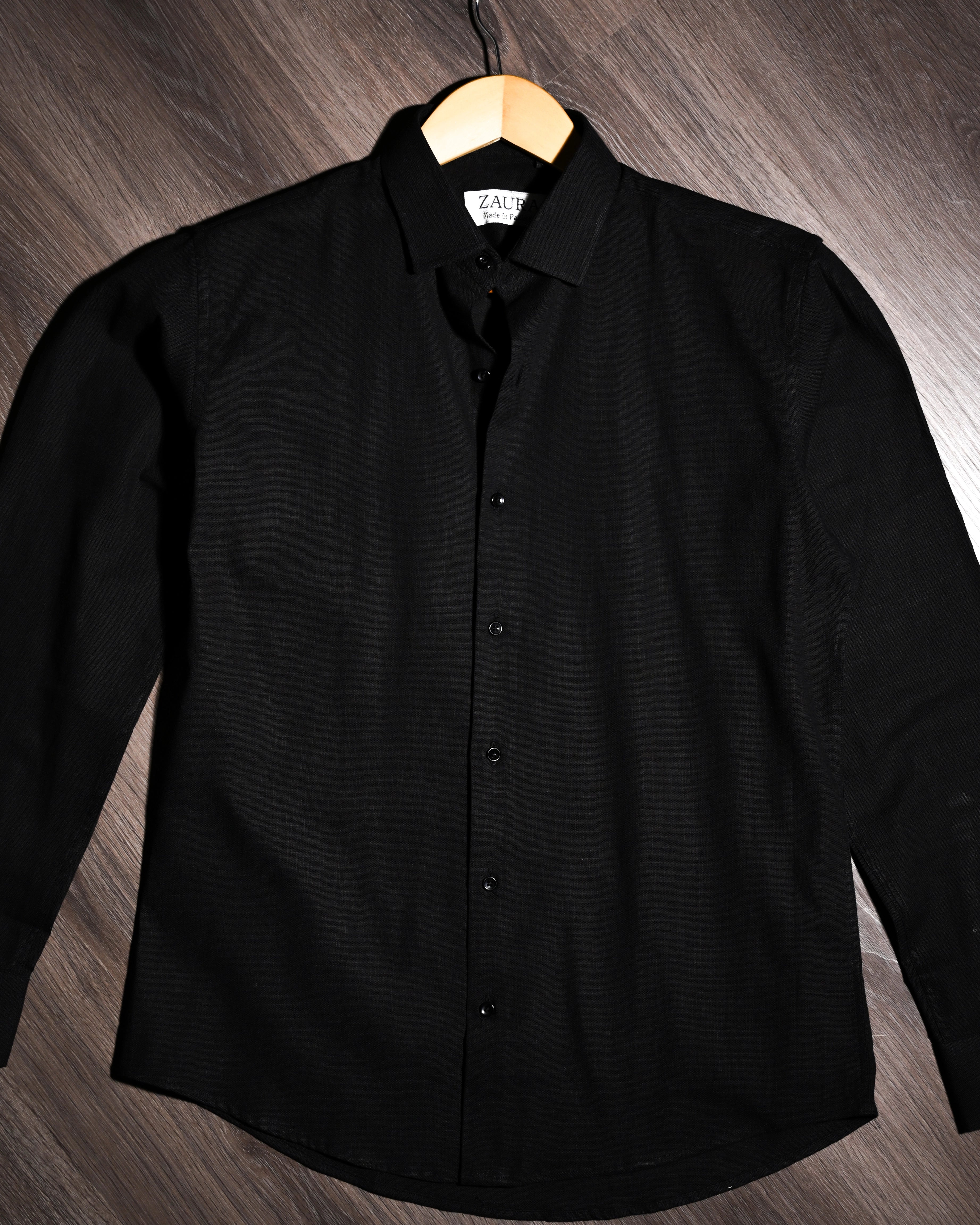 LINEN SHIRT BLACK