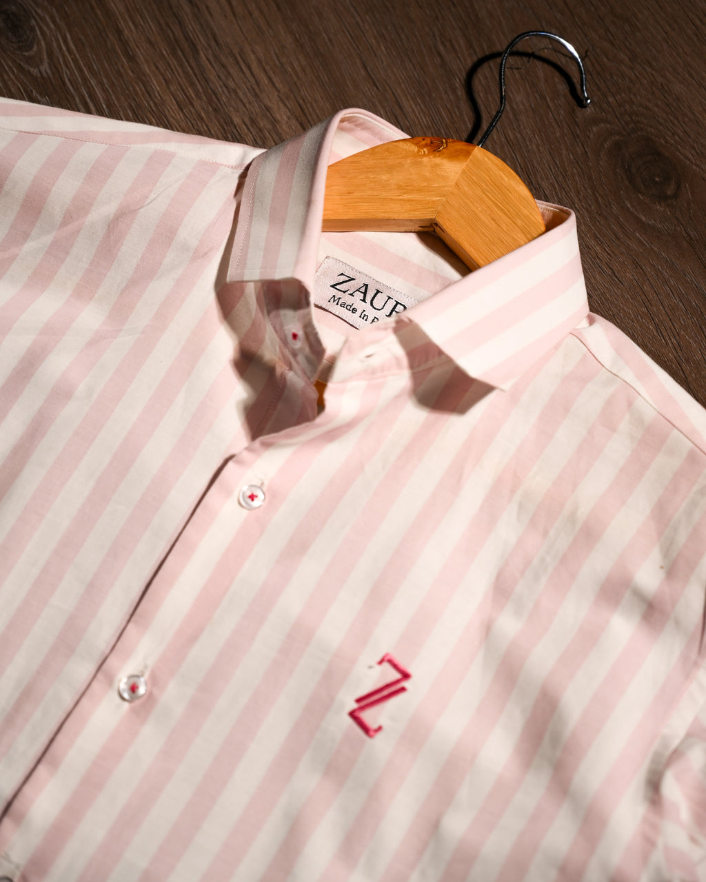 ZAURA Blush Stripe Signature Shirt