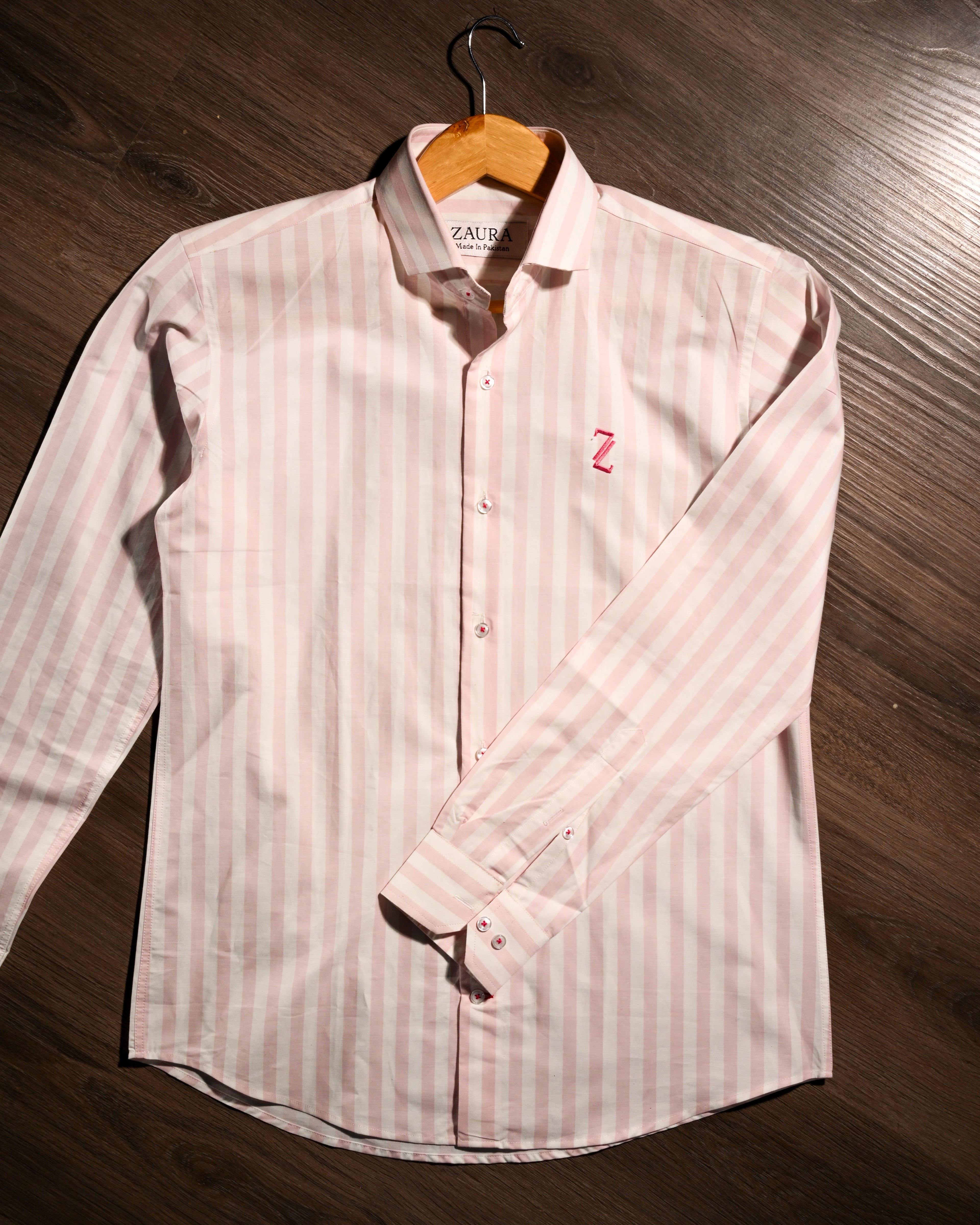 ZAURA Blush Stripe Signature Shirt
