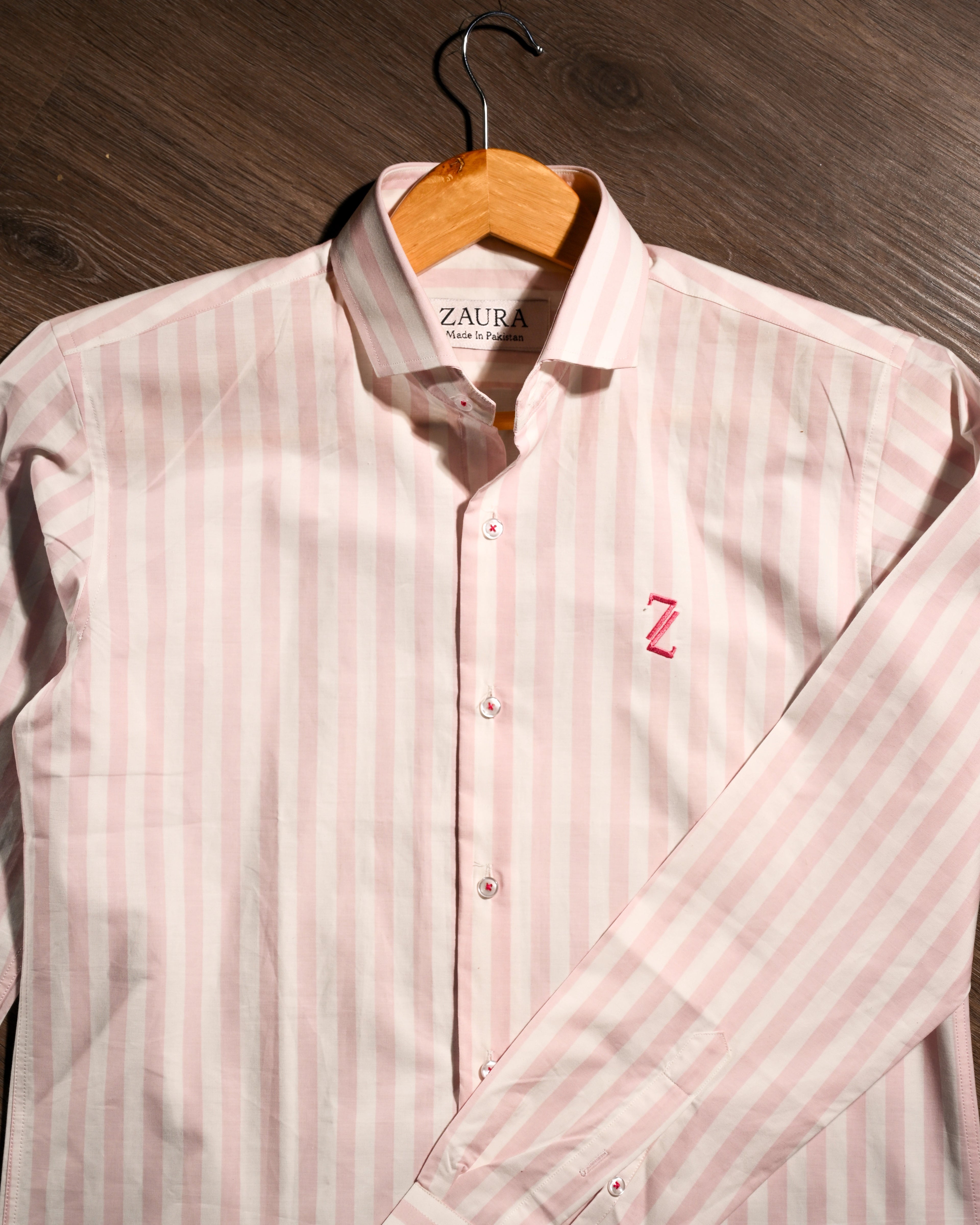 ZAURA Blush Stripe Signature Shirt