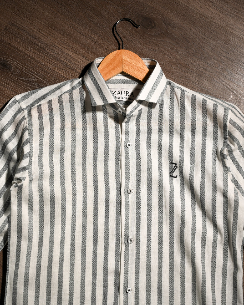 ZAURA Ash Stripe Signature Shirt