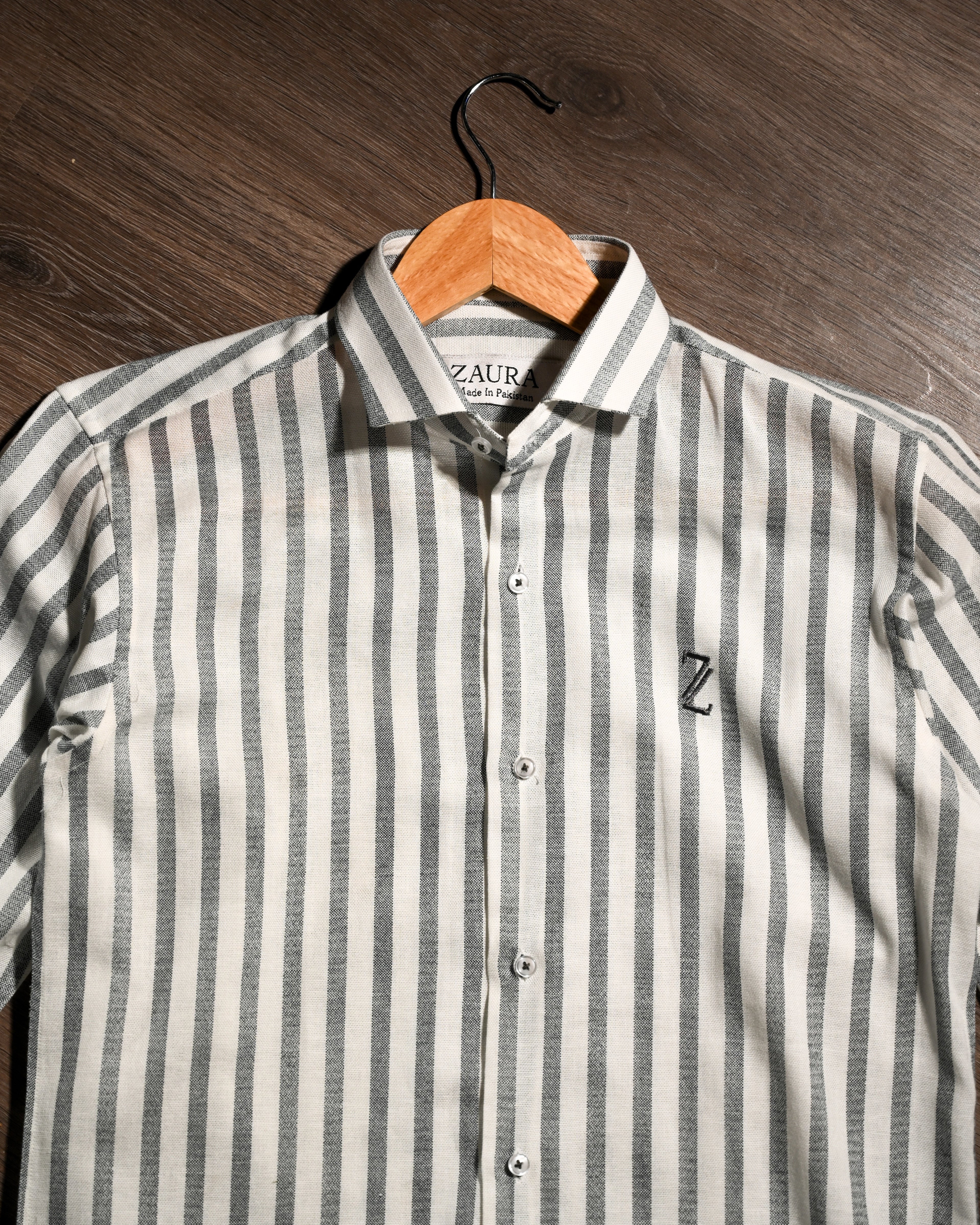 ZAURA Ash Stripe Signature Shirt