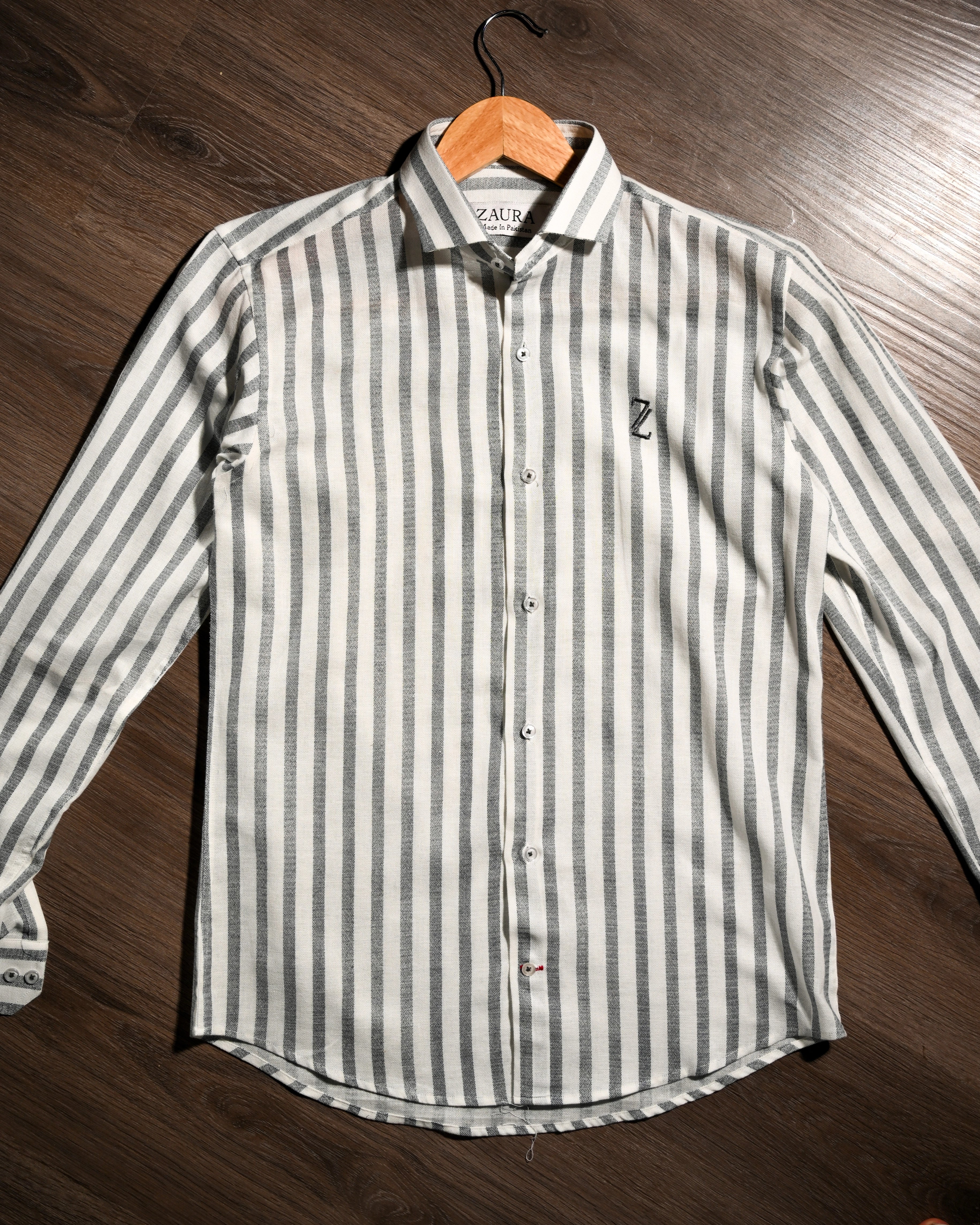 ZAURA Ash Stripe Signature Shirt