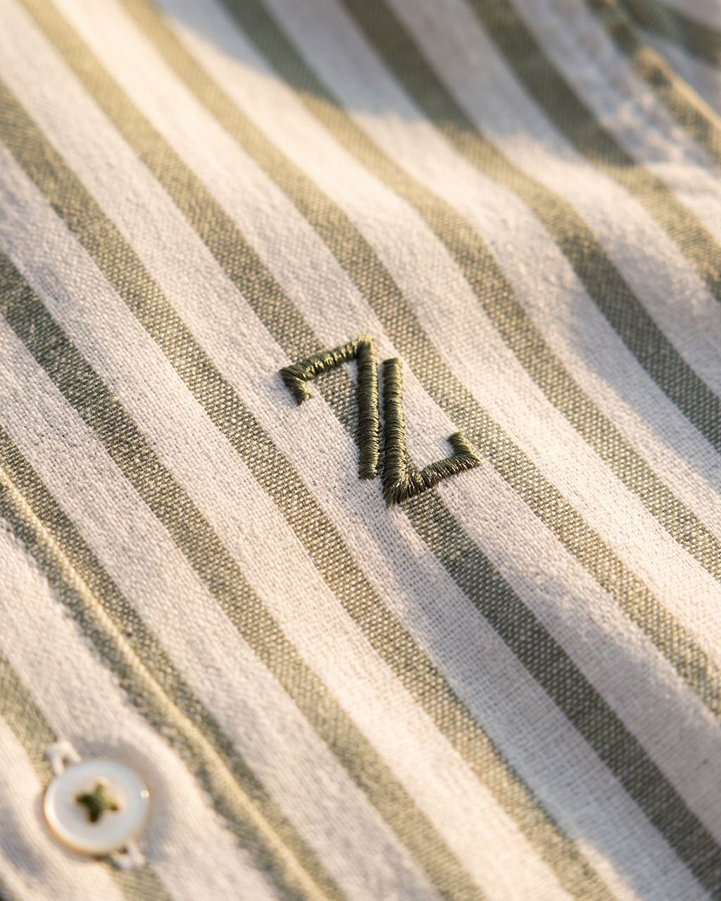ZAURA Sage Stripe Signature Shirt