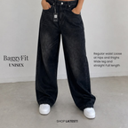 Acid Wash Charcoal Baggy Jeans (Unisex)