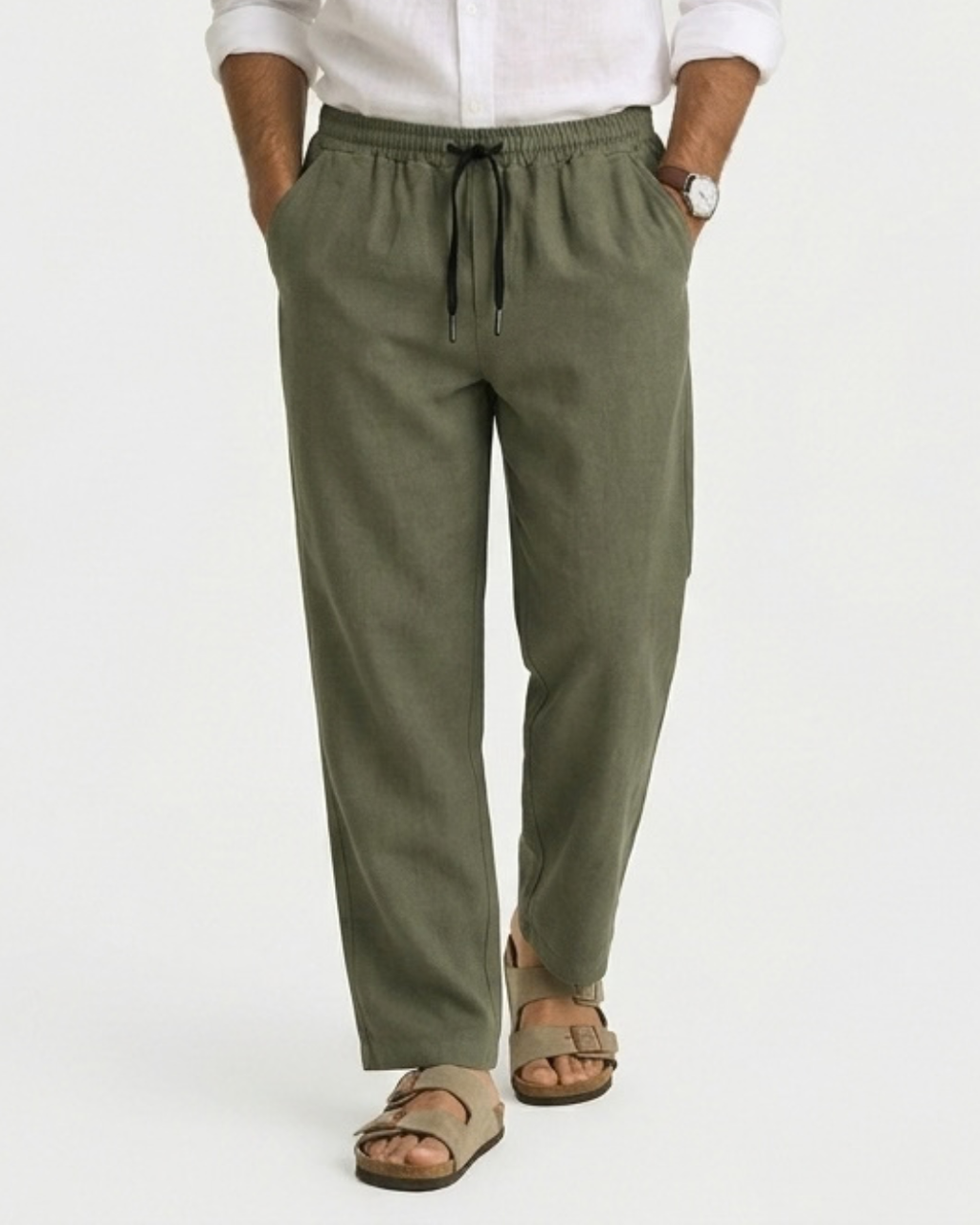 LINEN TROUSER OLIVE