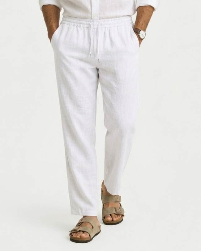 LINEN TROUSER WHITE Hover Image