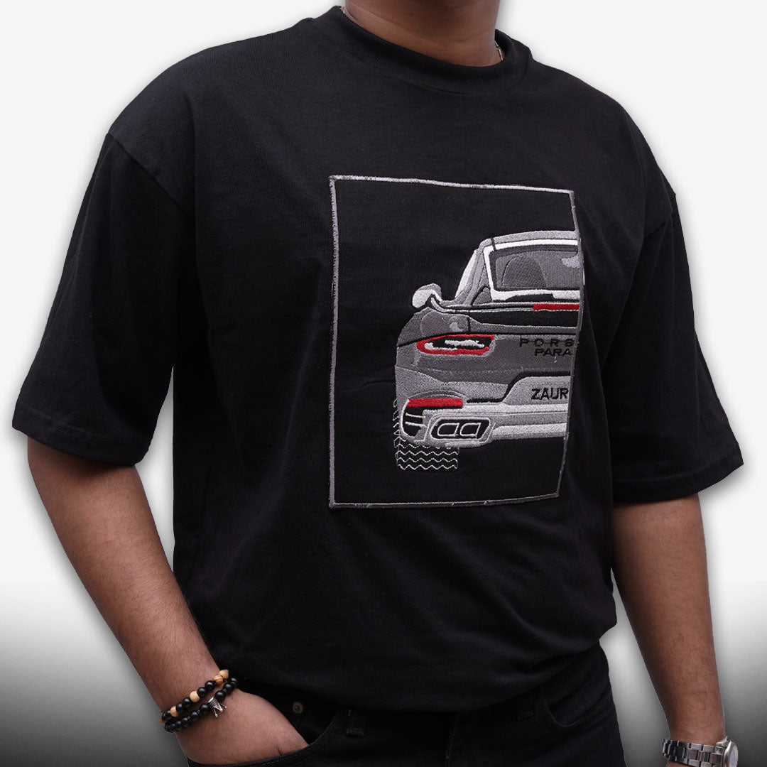 Porsche Oversized Embroidery T-Shirt