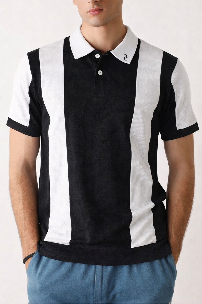 ZAURA Mono Stripe Polo