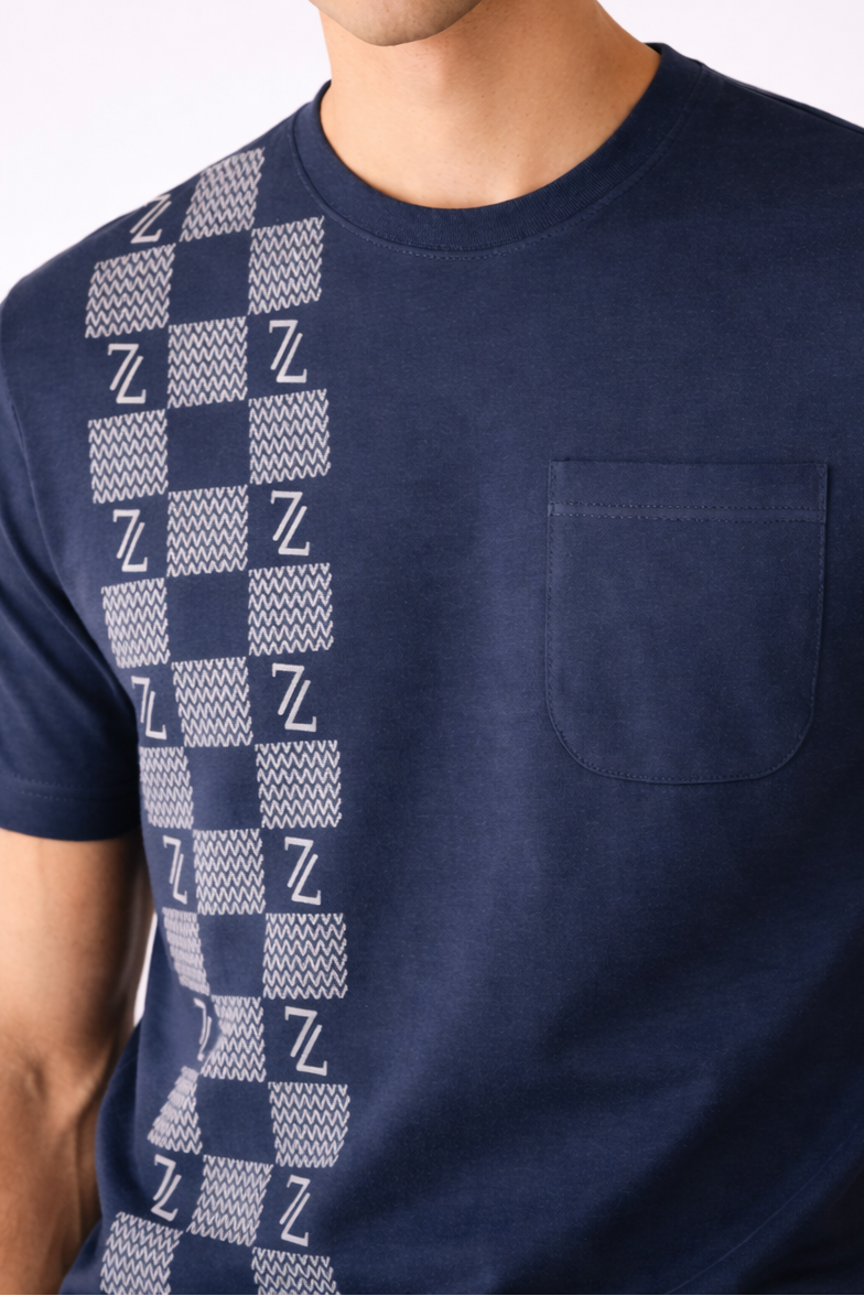 ZAURA Checkline Signature Tee