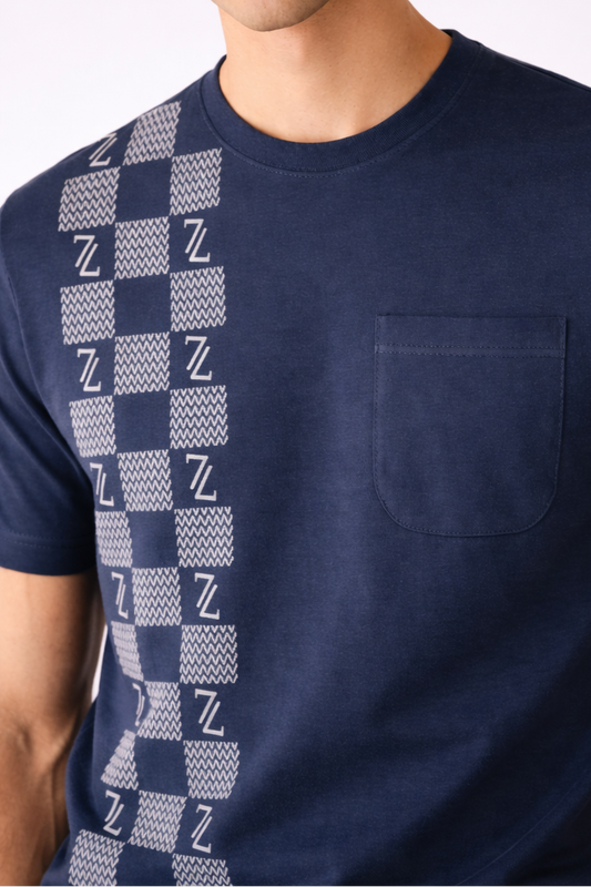ZAURA Checkline Signature Tee