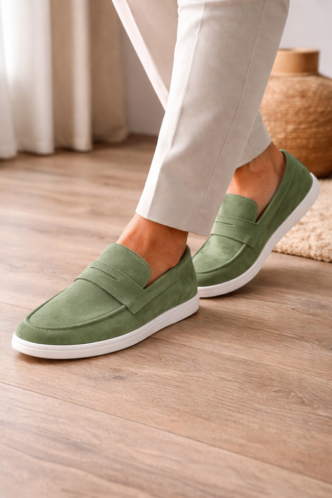 Zaura Suede Penny Loafers Main Image