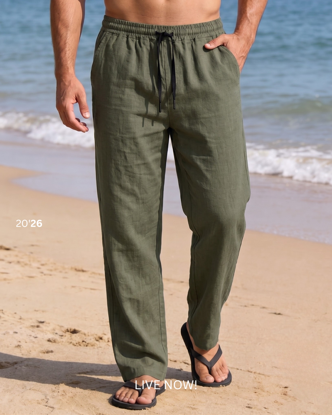 LINEN TROUSER OLIVE