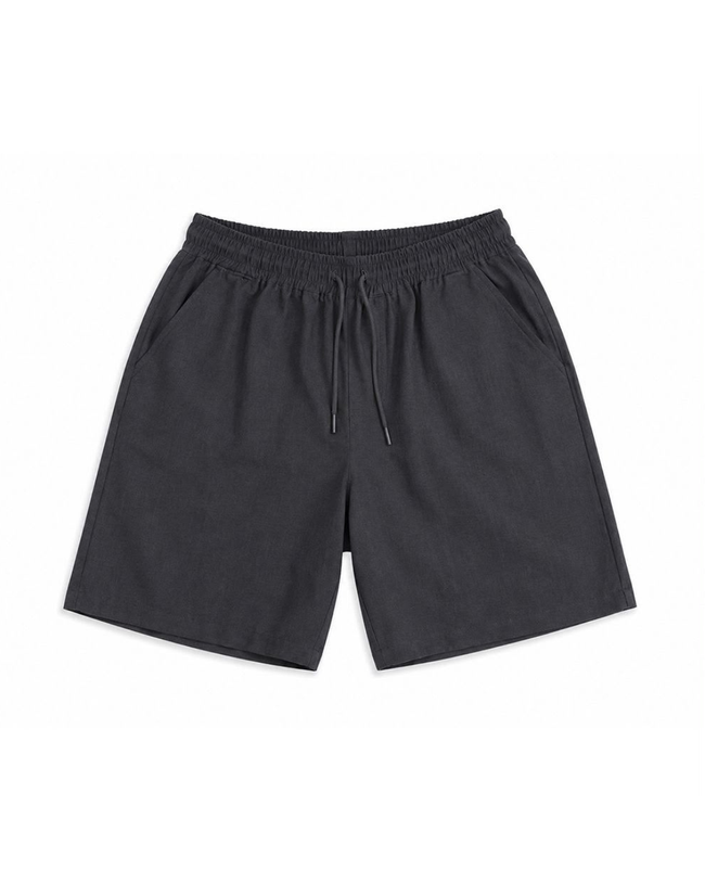 BLACK LINEN SHORTS Hover Image