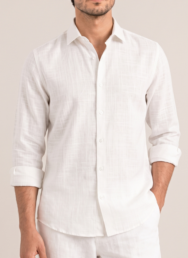LINEN SHIRT WHITE Hover Image