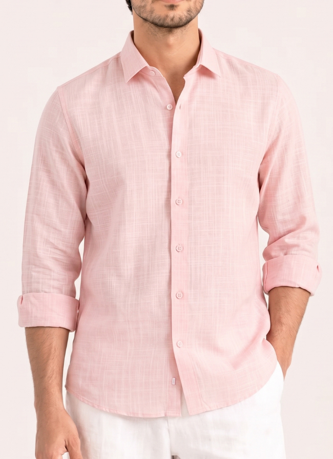 LINEN SHIRT BABY PINK Hover Image