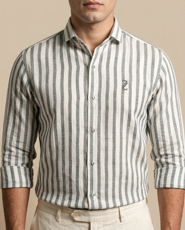 ZAURA Ash Stripe Signature Shirt Main Image