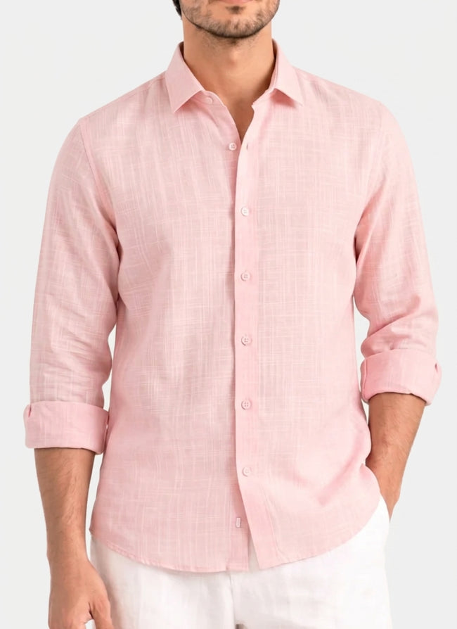 LINEN SHIRT BABY PINK Hover Image