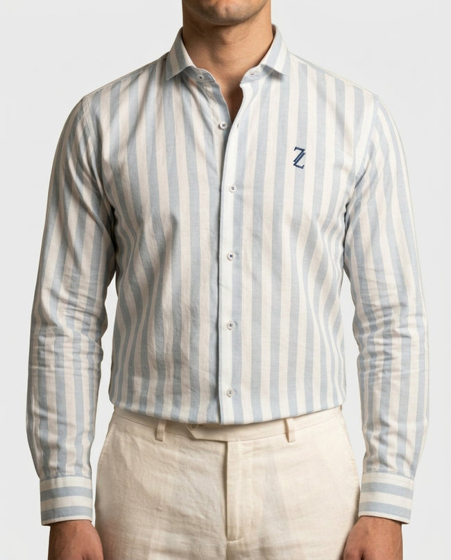ZAURA Sky Stripe Signature Shirt Hover Image
