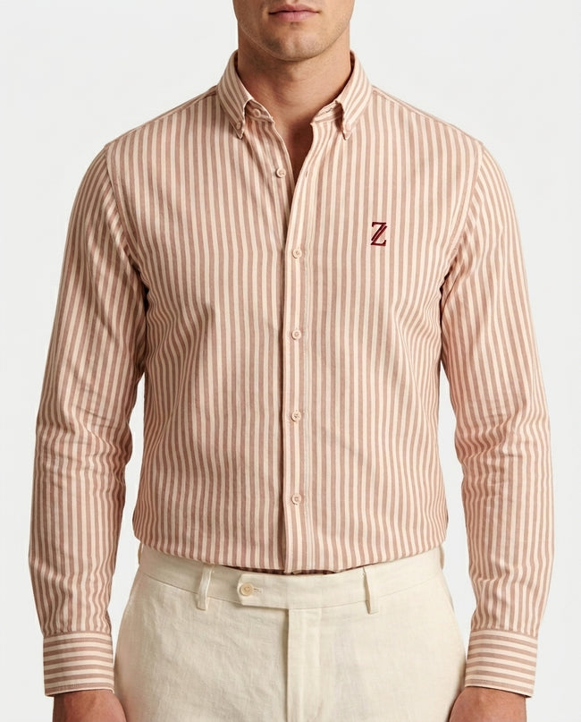 ZAURA Sandstone Stripe Shirt Hover Image