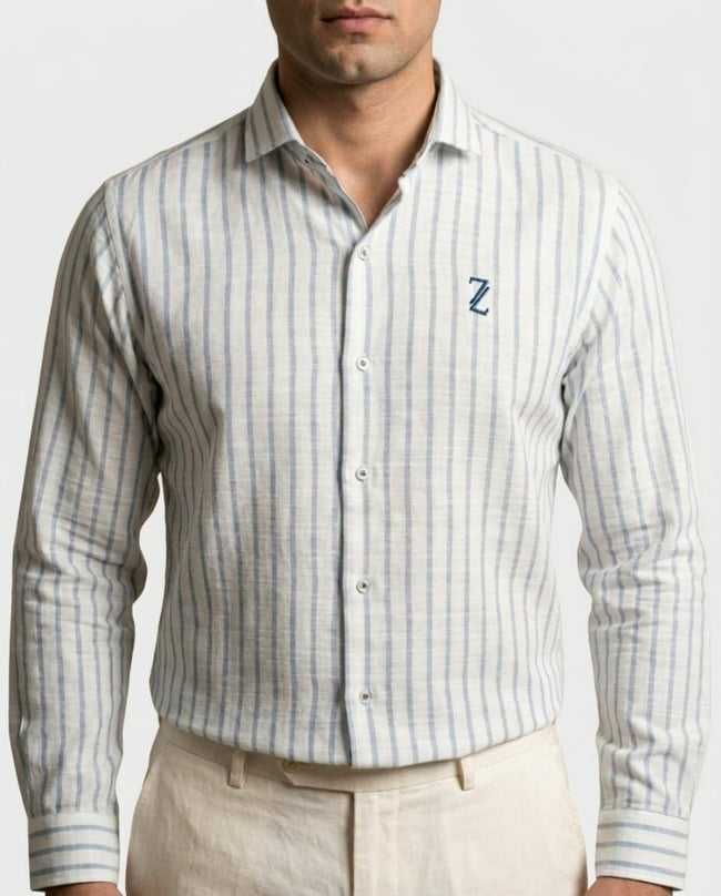 ZAURA Coastal Stripe Premium Shirt Hover Image