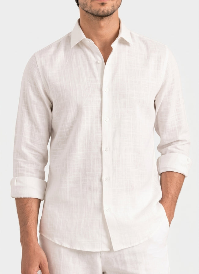LINEN SHIRT WHITE Hover Image