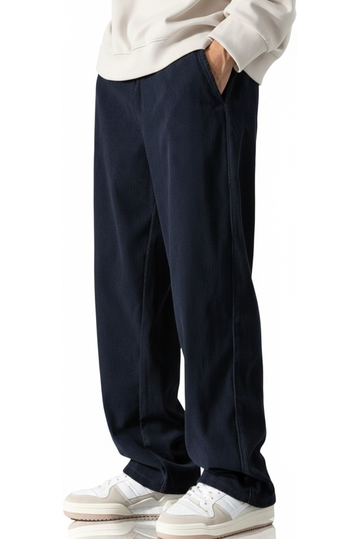CORDUROY PANTS - BLUE – ZAURA