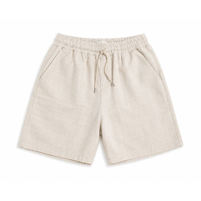 WHITE LINEN SHORTS Hover Image