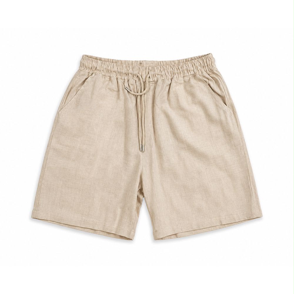 BEIGE LINEN SHORTS