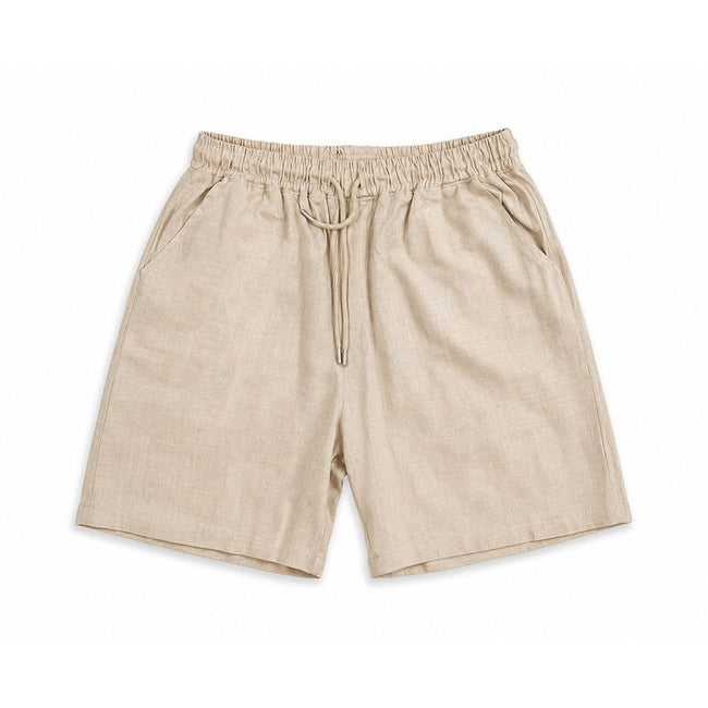 BEIGE LINEN SHORTS Hover Image