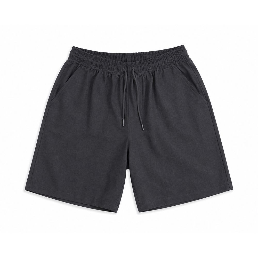 BLACK LINEN SHORTS