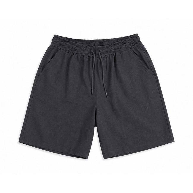 BLACK LINEN SHORTS Hover Image