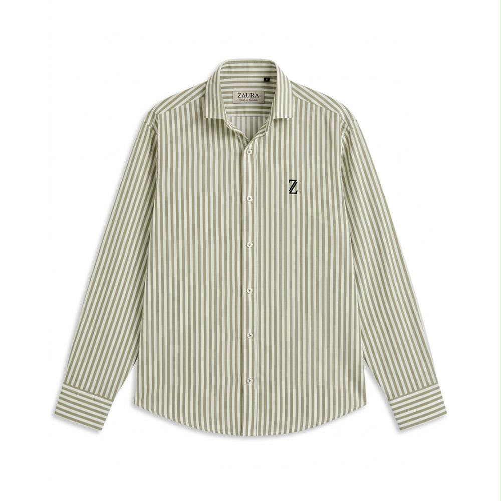 ZAURA Sage Stripe Signature Shirt