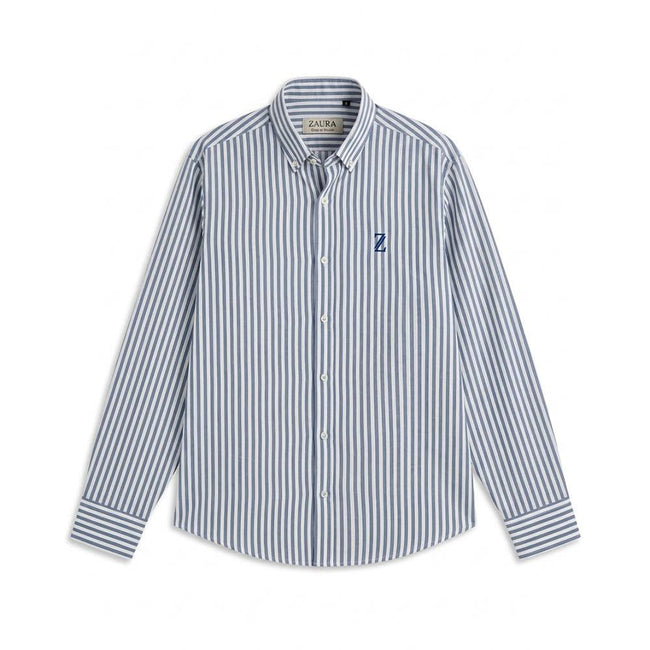 ZAURA Oxford Blue Stripe Shirt Hover Image