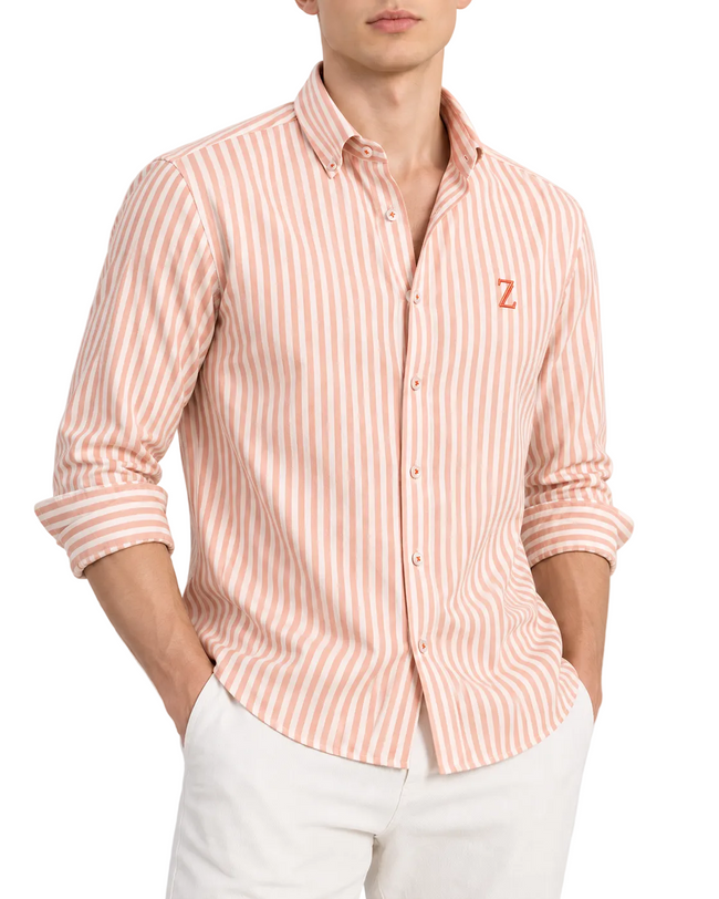 ZAURA Sandstone Stripe Shirt Hover Image