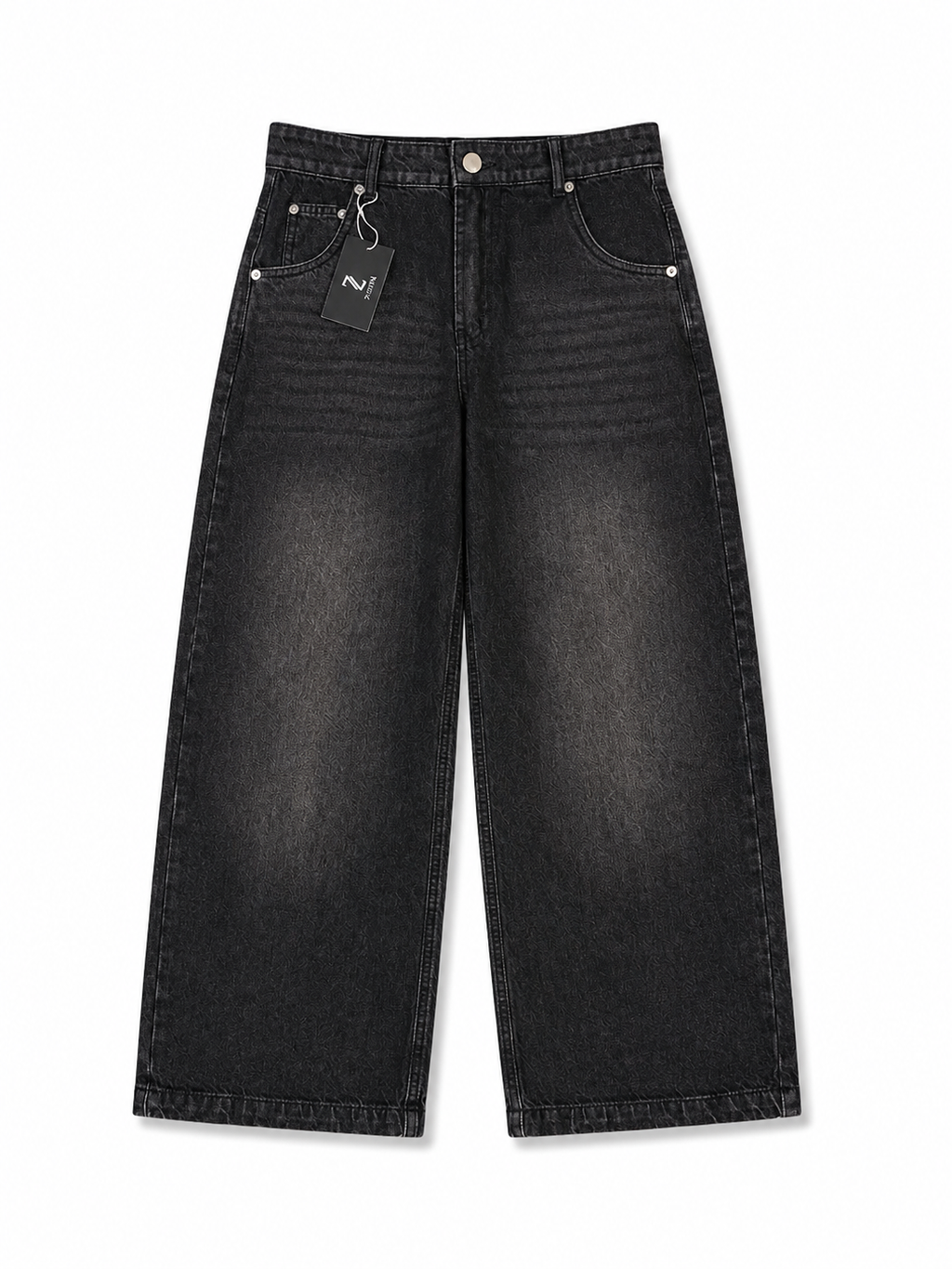 Acid Wash Charcoal Baggy Jeans (Unisex)