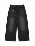 Acid Wash Charcoal Baggy Jeans (Unisex)