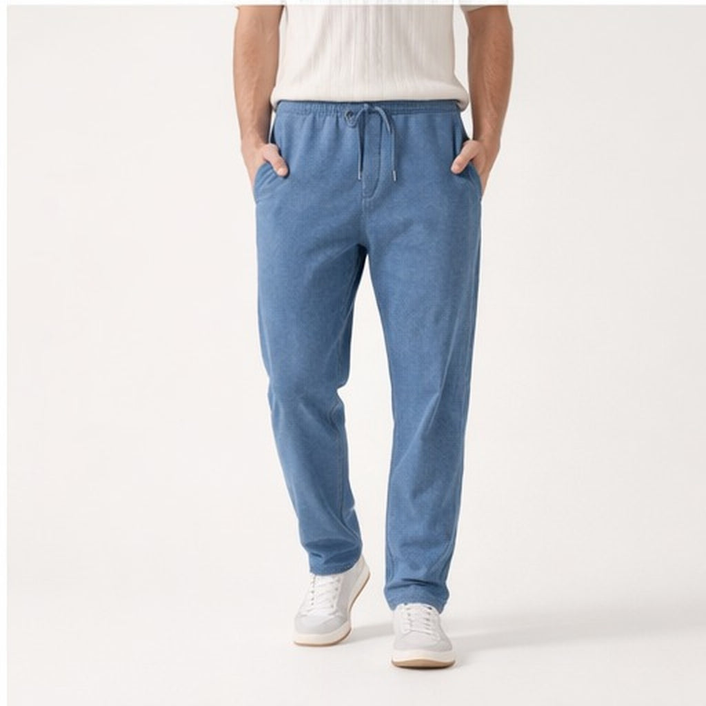 DENIM STRAIGHT FIT TROUSERS