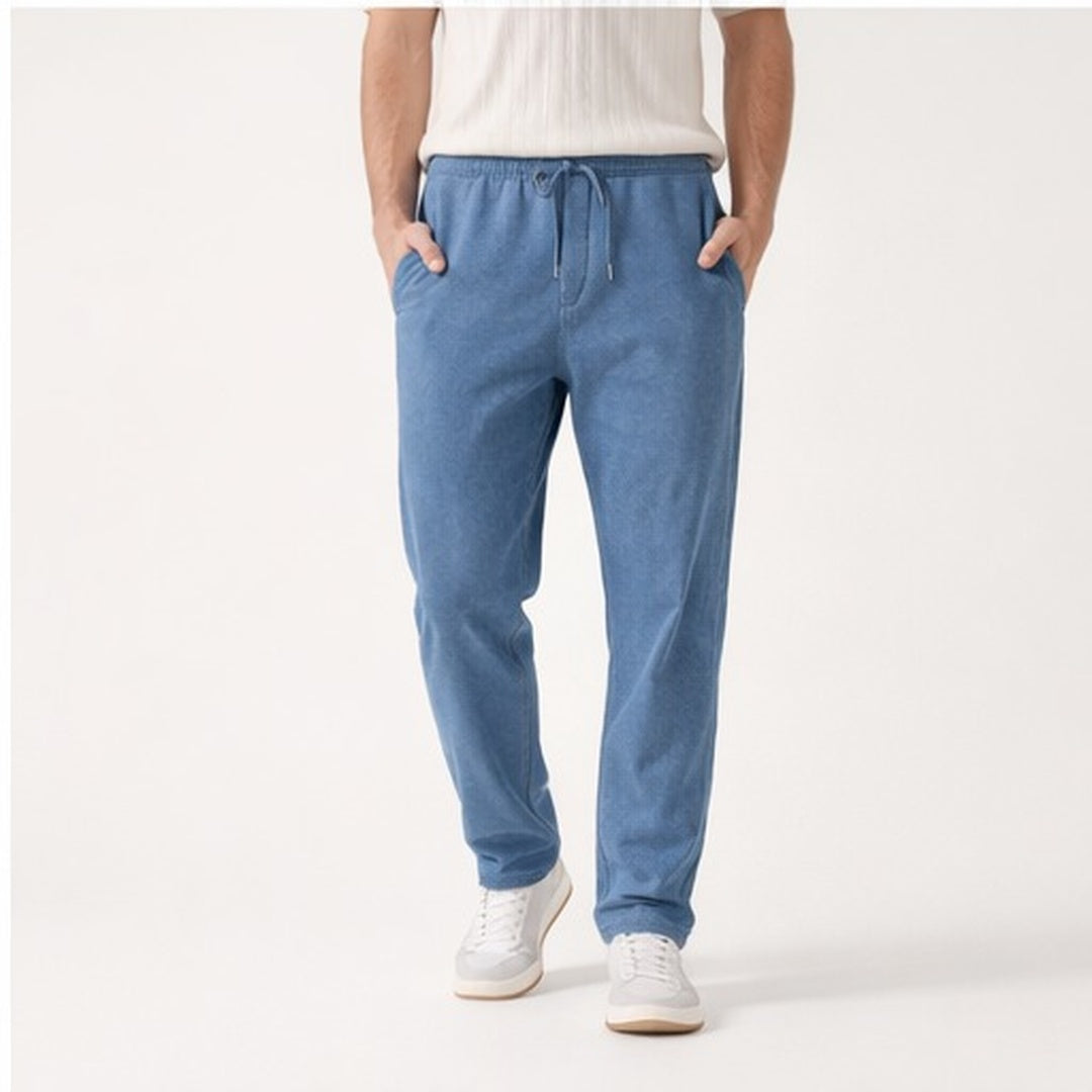 DENIM STRAIGHT FIT TROUSERS